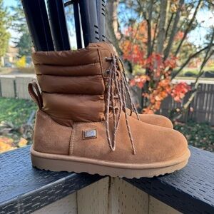 RARE Ugg x Stampd Collab Men’s Lace‎ Up Snow Boots in Chestnut (Tan) Size 10